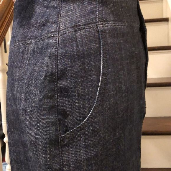 LONDON Women’s Denim Maxi Jean Long Skirt With Center Back Vent Pockets Sz 8 - Picture 13 of 15